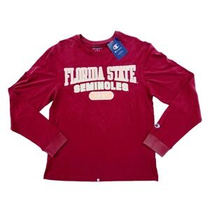 Champion Florida State Seminoles Embroidered Long Sleeve T shirt Medium NWT